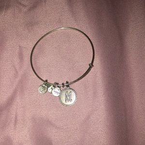 M initial Alex and ani silver bracelet